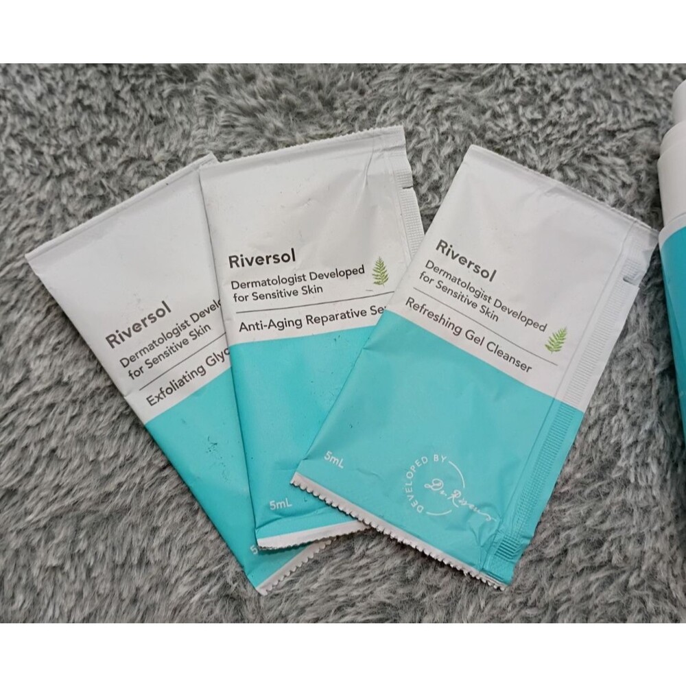 Riversol Anti-Aging Reparative Serum, Gel Cleanser, Exfoliating Glycolic Peel - Picture 2 of 8